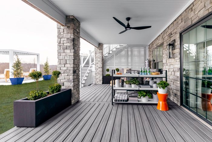 Lattice skirting under deck