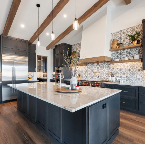 Modern kitchen remodel with custom cabinets and countertops by Legacy Contracting New Jersey